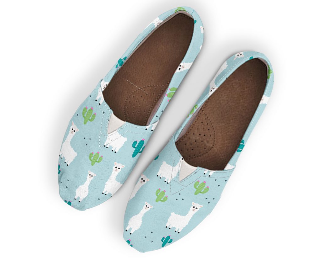 Alpaca Llama Shoes | Custom Canvas Sneakers For Kids & Adults
