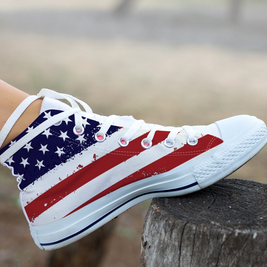 US American Flag Shoes Custom Canvas Sneakers For Kids & Adults