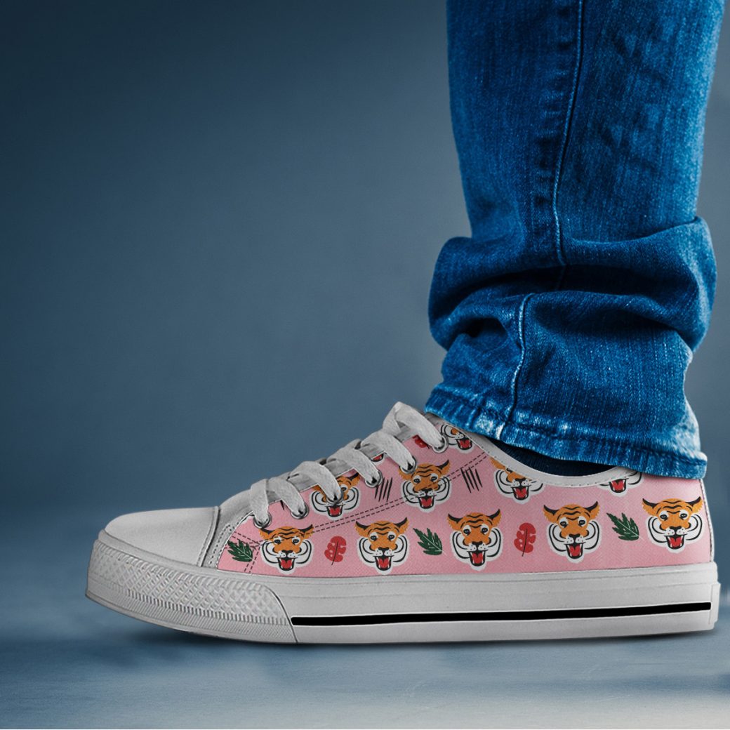 Tiger Printed Shoes | Custom Low Tops Sneakers For Kids & Adults