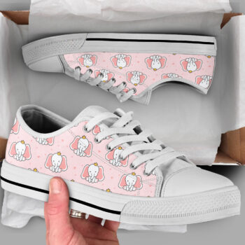 Pink Elephant Shoes | Custom Low Tops Sneakers For Kids & Adults