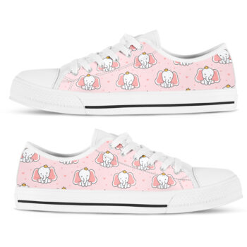 Pink Elephant Shoes | Custom Low Tops Sneakers For Kids & Adults