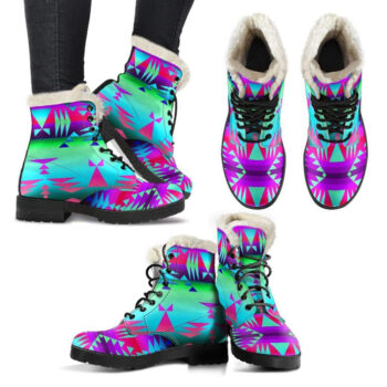 Between The Rocky Mountains Faux Fur Leather Boots