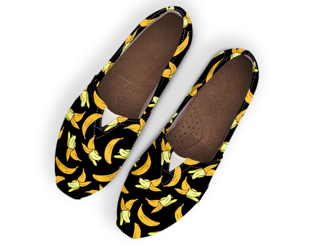 Yellow Banana Shoes | Custom Canvas Sneakers For Kids & Adults