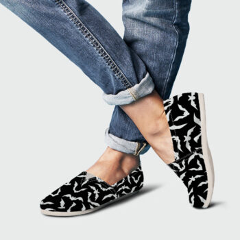 Black Bat Woman Shoes| Custom Canvas Sneakers For Kids & Adults