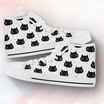 Black Cat Shoes | Custom High Top Sneakers For Kids & Adults