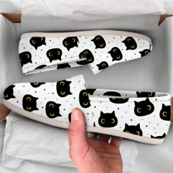 Black Cat Woman Shoes| Custom Canvas Sneakers For Kids & Adults