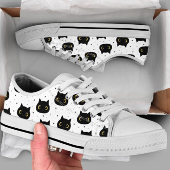 Black Cat Custom Shoes | Custom Low Tops Sneakers For Kids & Adults