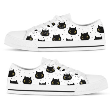 Black Cat Custom Shoes | Custom Low Tops Sneakers For Kids & Adults