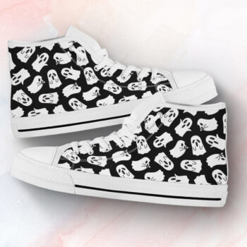 Black Ghost Shoes | Custom High Top Sneakers For Kids & Adults
