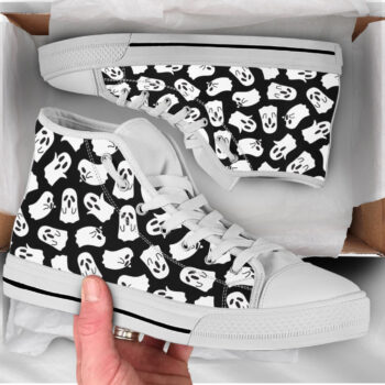 Black Ghost Shoes | Custom High Top Sneakers For Kids & Adults