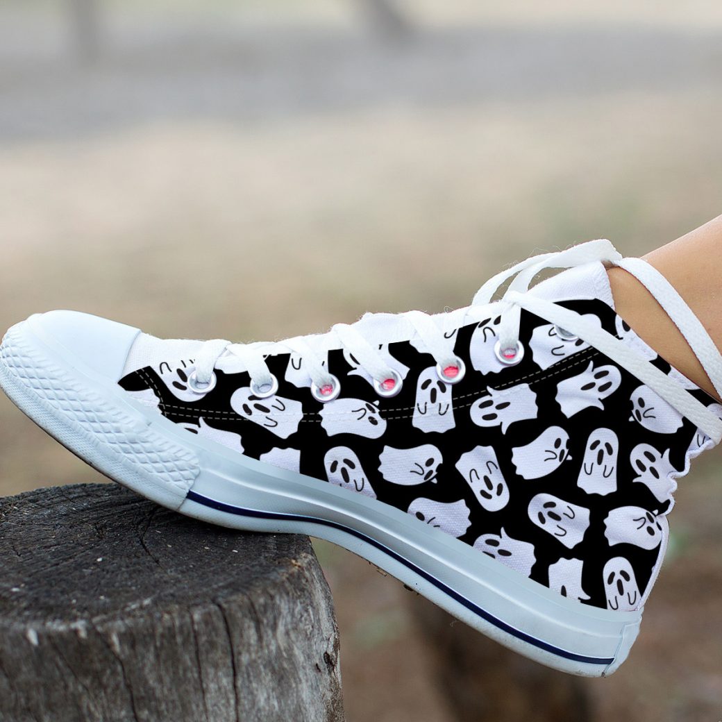 Black Ghost Shoes | Custom High Top Sneakers For Kids & Adults