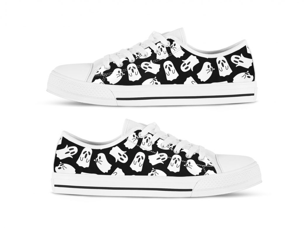 Black Ghost Shoes | Custom Low Tops Sneakers For Kids & Adults