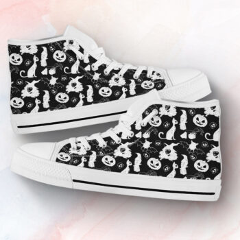 Black Halloween Shoes | Custom High Top Sneakers For Kids & Adults