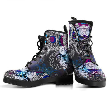 Black Paisley Mandala Handcrafted Boots