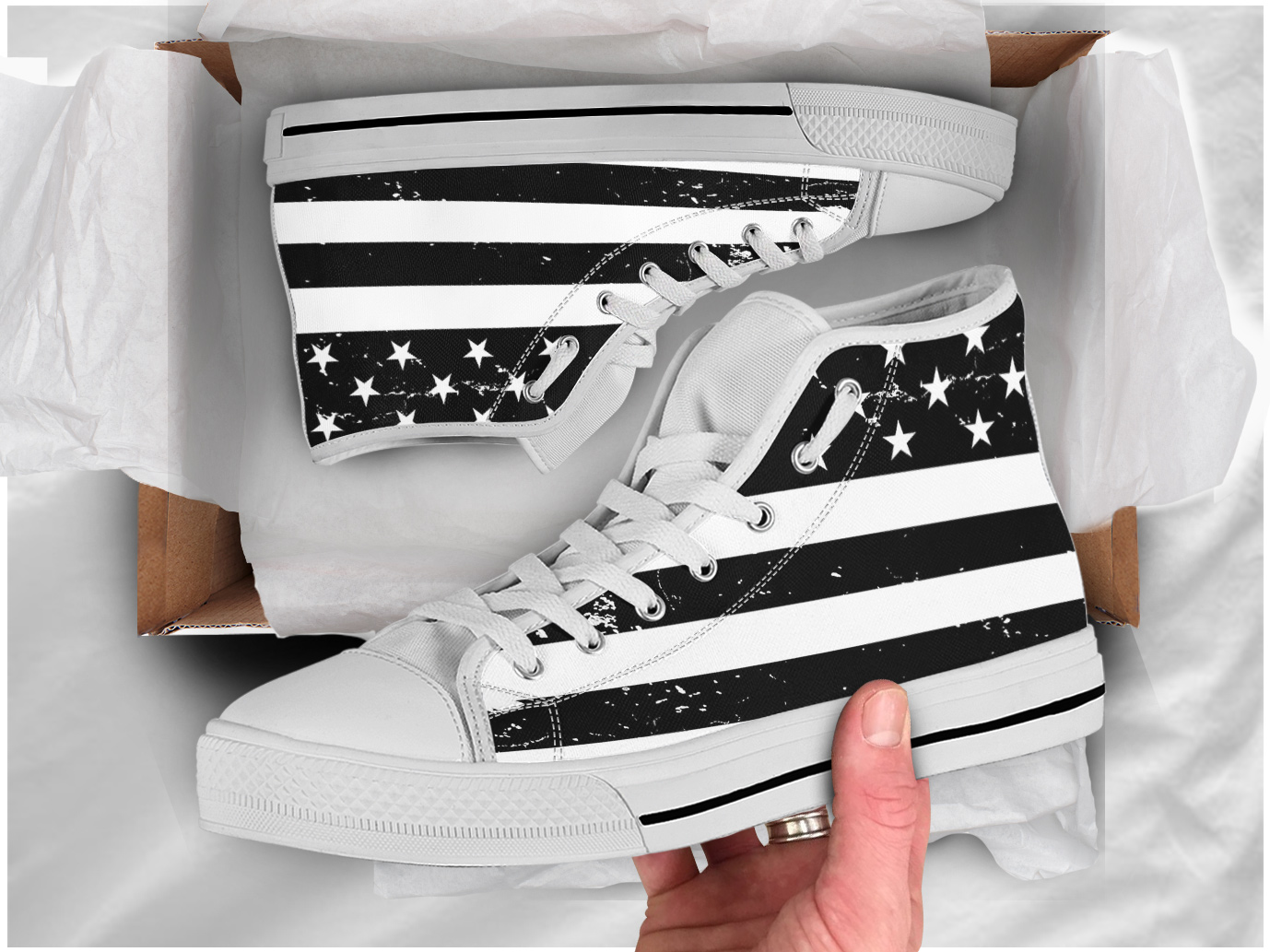 US American Flag Shoes | Custom High Top Sneakers For Kids & Adults