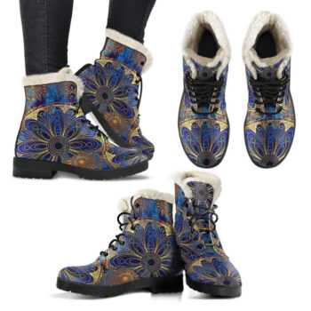 Blue And Gold Bohemian Boots