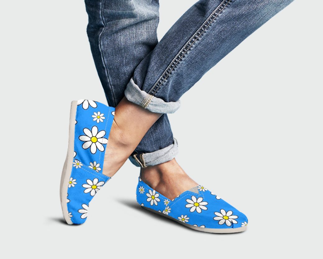 Daisy Floral Shoes | Custom Canvas Sneakers For Kids & Adults