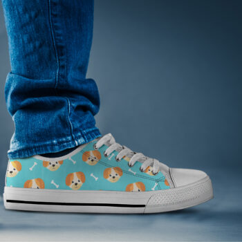 Cute Puppy Shoes | Custom Low Top Sneakers For Kids & Adults