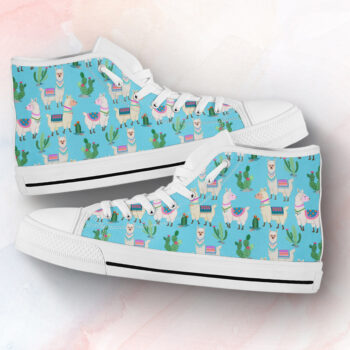 Blue Llama Shoes | Custom High Top Sneakers For Kids & Adults