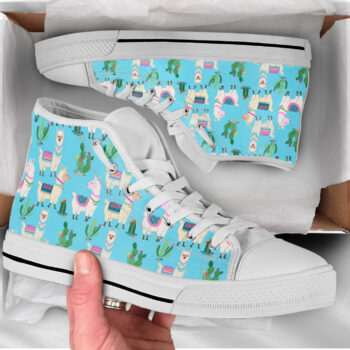 Blue Llama Shoes | Custom High Top Sneakers For Kids & Adults