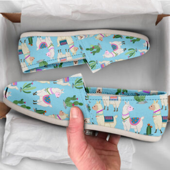 Blue Llama Shoes| Custom Canvas Sneakers For Kids & Adults