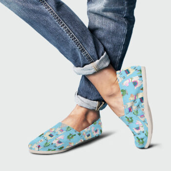Blue Llama Shoes| Custom Canvas Sneakers For Kids & Adults