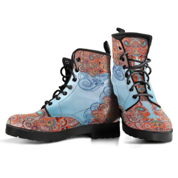 Blue Paisley Mandala Handcrafted Boots