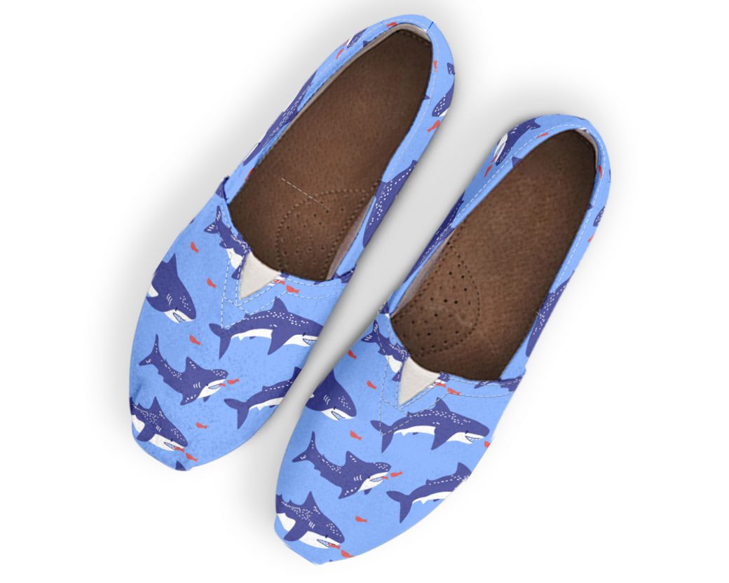 Printed Shark Shoes| Custom Canvas Sneakers For Kids & Adults