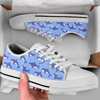 Blue Shark Shoes | Custom Low Tops Sneakers For Kids & Adults