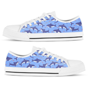 Blue Shark Shoes | Custom Low Tops Sneakers For Kids & Adults