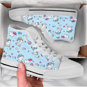 Blue Unicorn Shoes | Custom High Top Sneakers For Kids & Adults