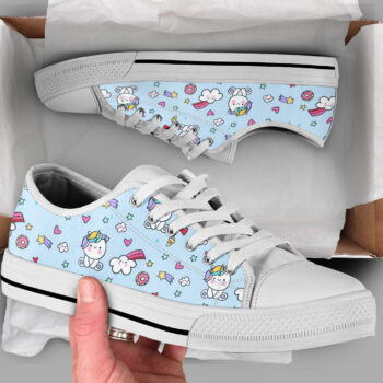Blue Unicorn Shoes | Custom Low Tops Sneakers For Kids & Adults