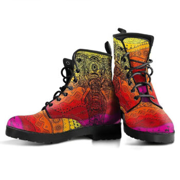 Boho Elephant Womens Leather Boots 1