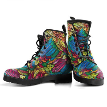 Boho Feather Womens Leather Boots