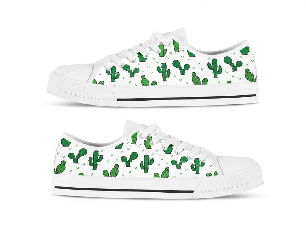 Cactus Green Shoes | Custom Low Tops Sneakers For Kids & Adults