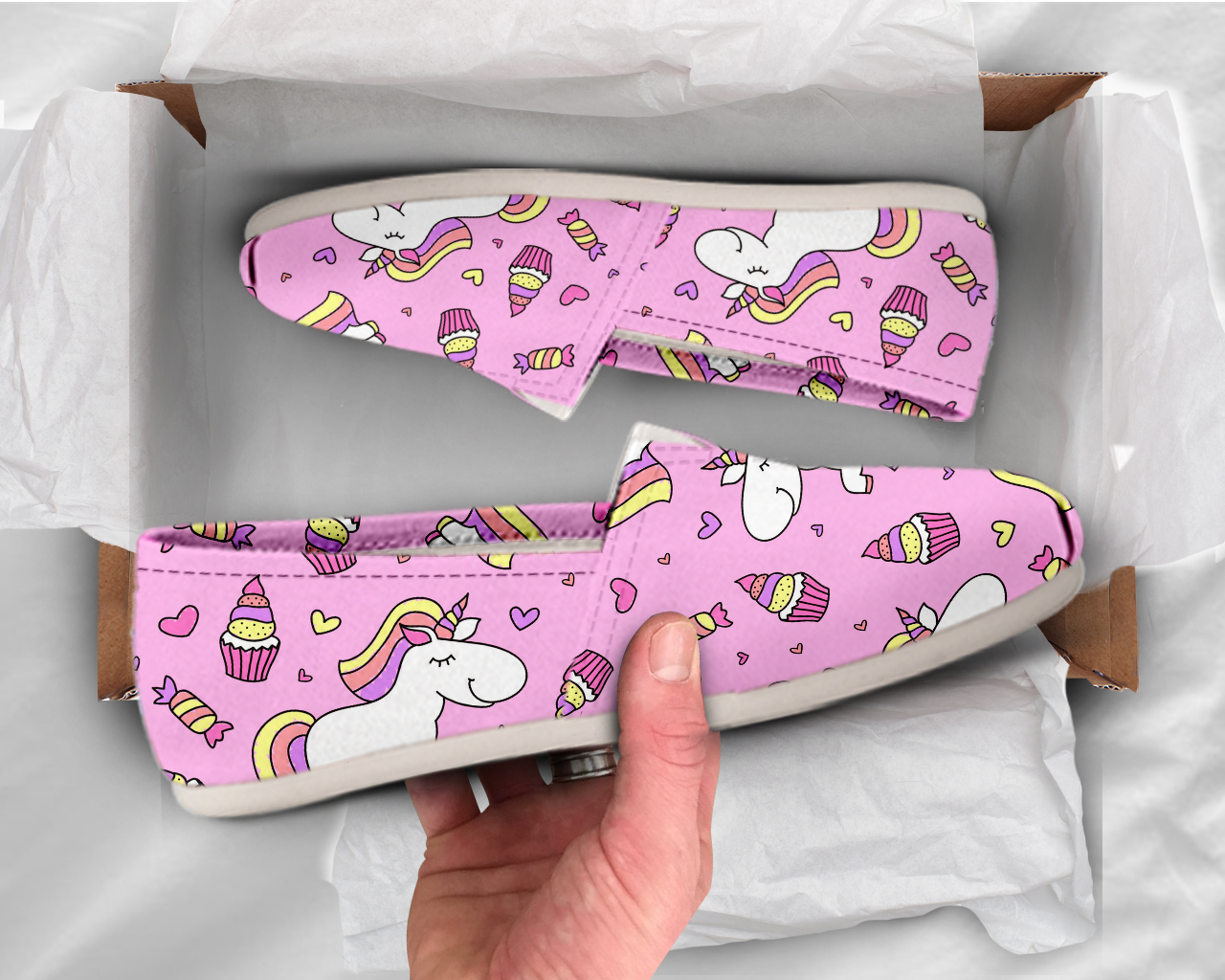 Pink Unicorn Shoes | Custom Canvas Sneakers For Kids & Adults