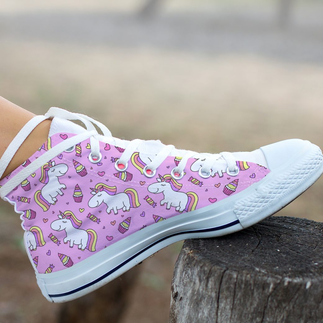 Cute Unicorn Shoes | Custom High Top Sneakers For Kids & Adults