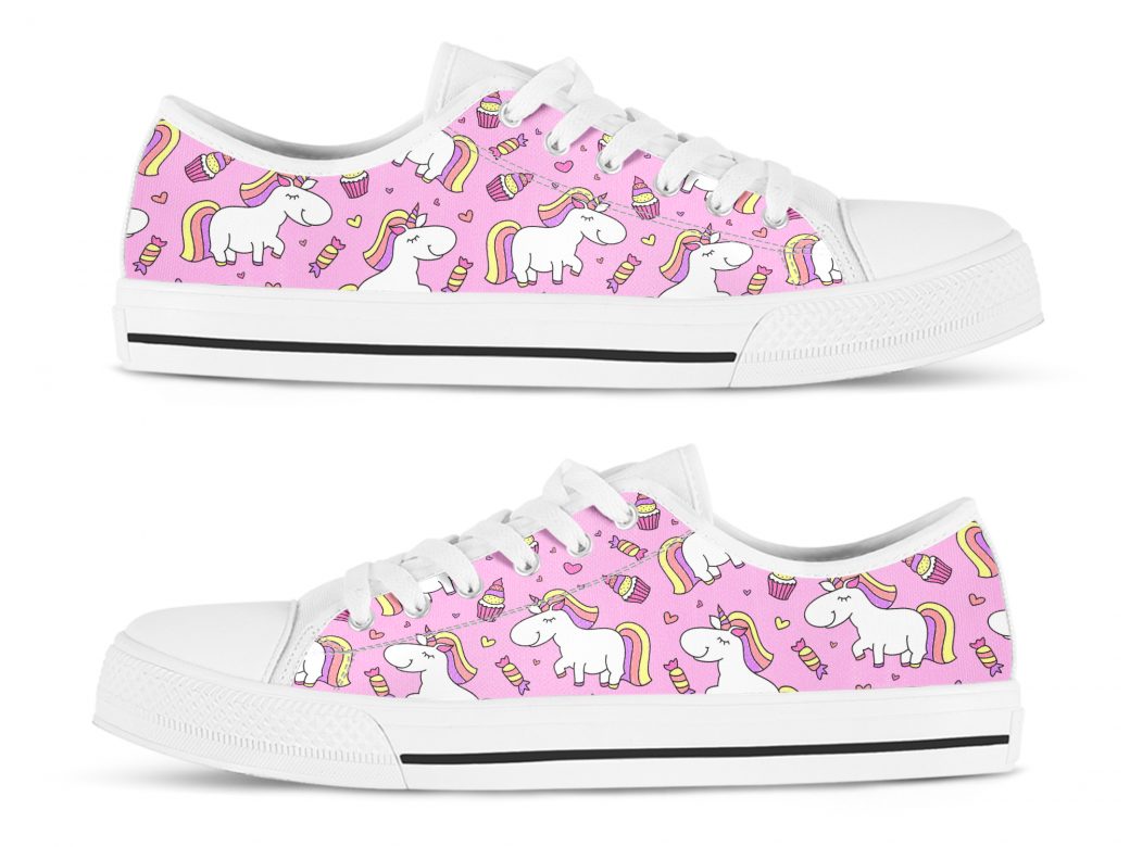 Pink Unicorn Shoes | Custom Low Top Sneakers For Kids & Adults