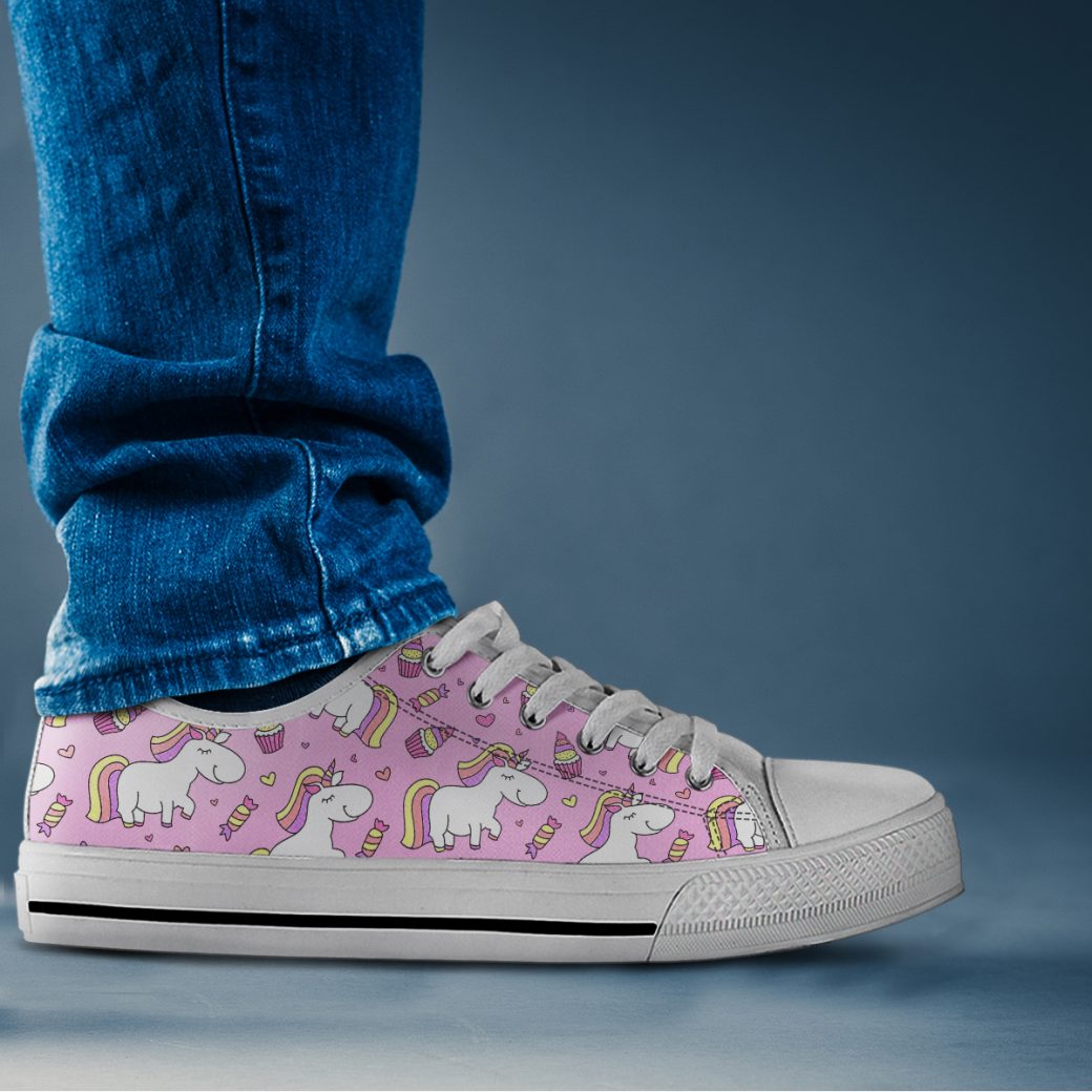 Pink Unicorn Shoes | Custom Low Top Sneakers For Kids & Adults