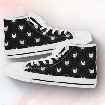 Cat Face Shoes | Custom High Top Sneakers For Kids & Adults