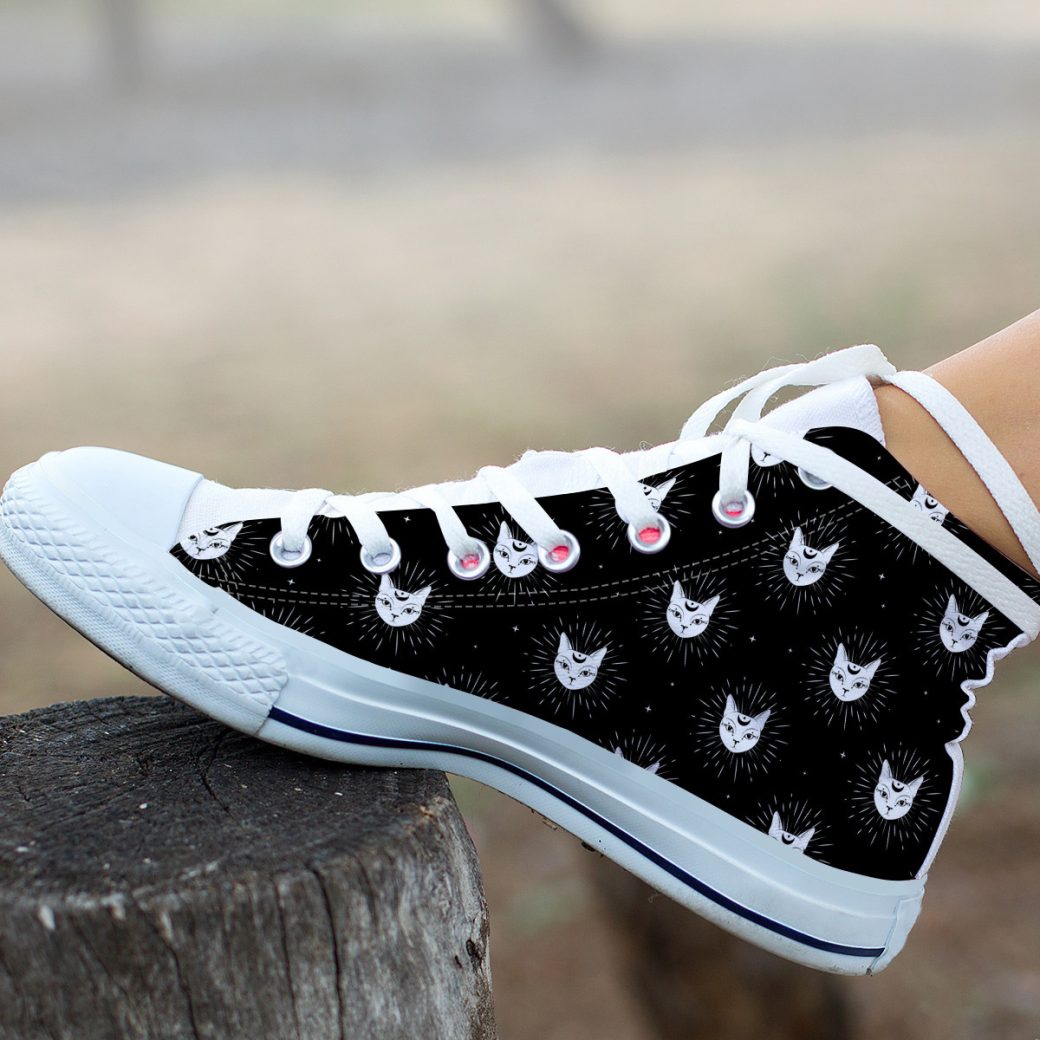 Cat Face Shoes | Custom High Top Sneakers For Kids & Adults