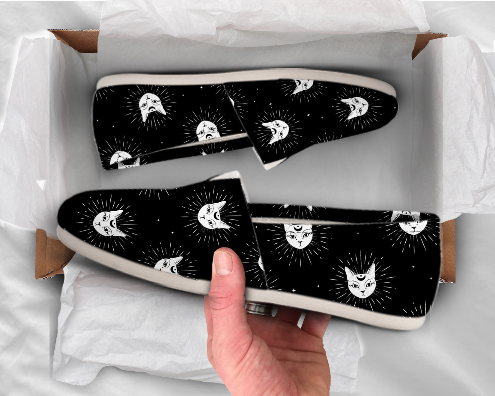 Cat Face Shoes| Custom Canvas Sneakers For Kids & Adults
