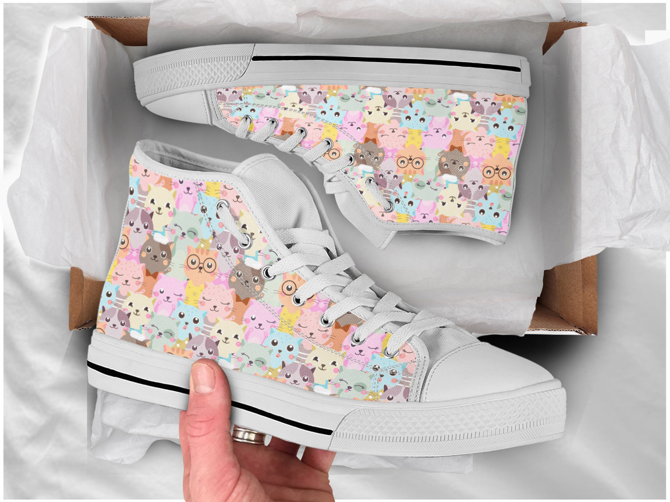 Cat Lover Shoes | Custom High Top Sneakers For Kids & Adults