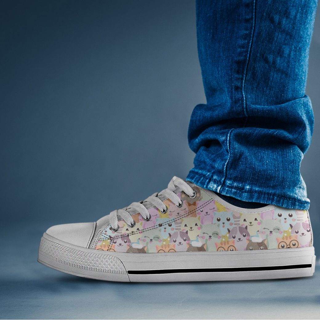 Cats Print Shoes | Custom Low Tops Sneakers For Kids & Adults