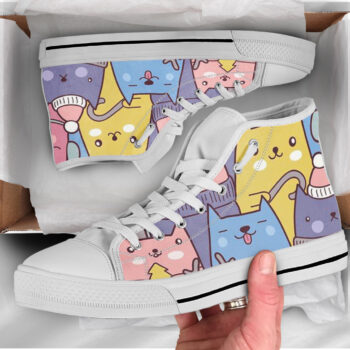 Cute Cat Shoes | Custom High Top Sneakers For Kids & Adults