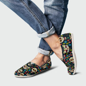 Sugarskull Cat Shoes| Custom Canvas Sneakers For Kids & Adults