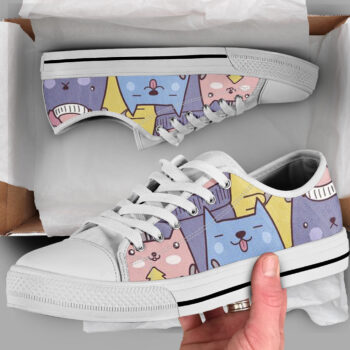 Cute Cat Shoes | Custom Low Tops Sneakers For Kids & Adults