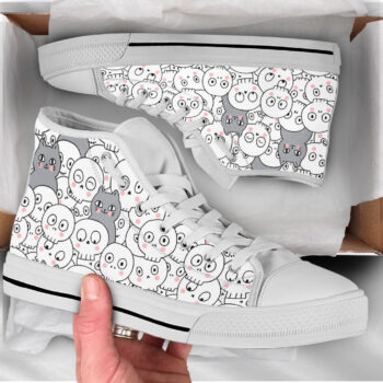 Cats Skeleton Shoes | Custom High Top Sneakers For Kids & Adults