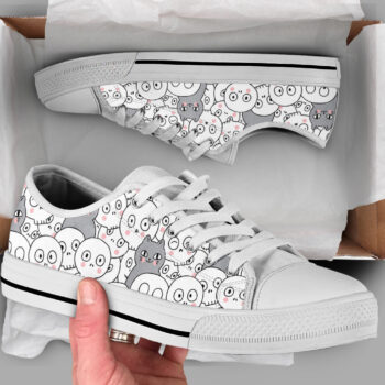 Kawaii Cat Shoes | Custom Low Tops Sneakers For Kids & Adults