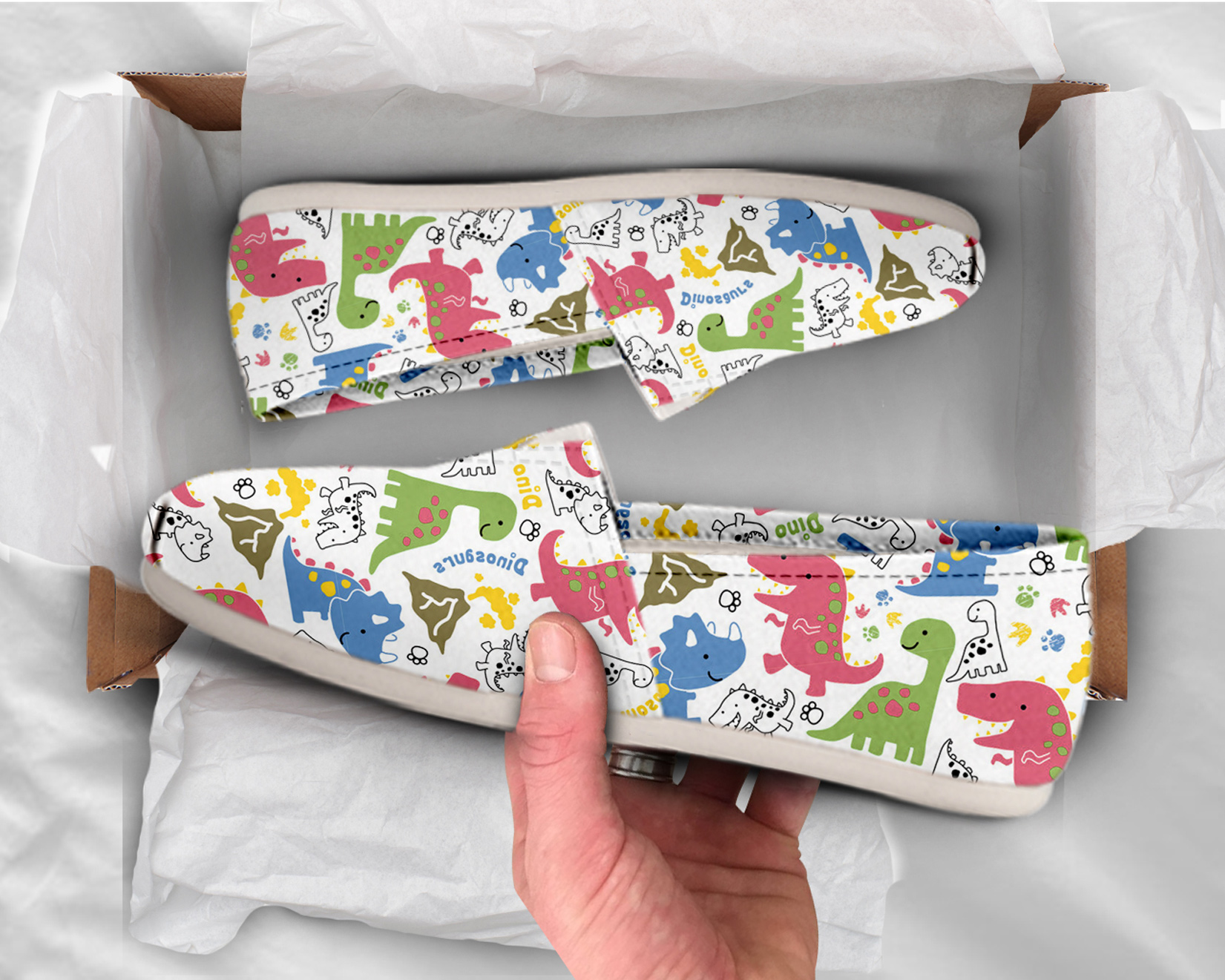 Girls Dinosaur Shoes| Custom Canvas Sneakers For Kids & Adults
